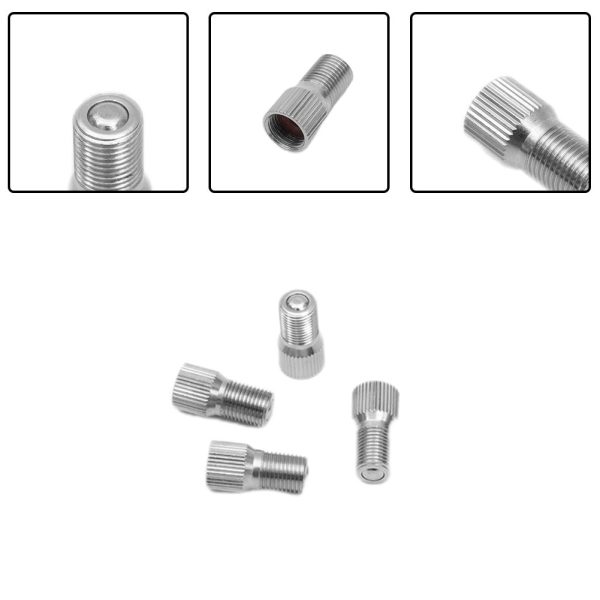 4pcs Valve Stem Extension 19X9mm Chrome Plated Brass M8X0.8 thread Valve cap stem For Car Truck Tyre Wheel pressure test - Image 6