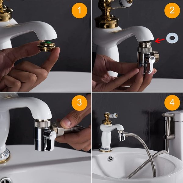 Kitchen Faucet Adapter Bathroom Switch Splitter Diverter Sink Valve Water Tap Connector Separator Shower Toilet Tee Accessories - Image 6