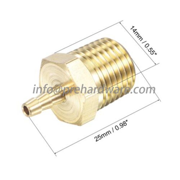 Brass Hose Barb, 1/8 ID x 1/4 (M) NPT - Image 3