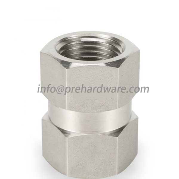 Stainless steel 1/4" NPT female Hex Coupling inline female coupler