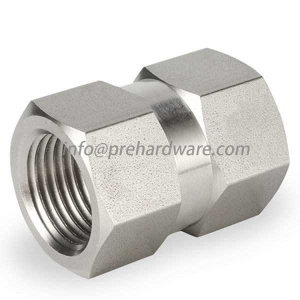 Stainless steel 1/4" NPT female Hex Coupling inline female coupler - Image 3