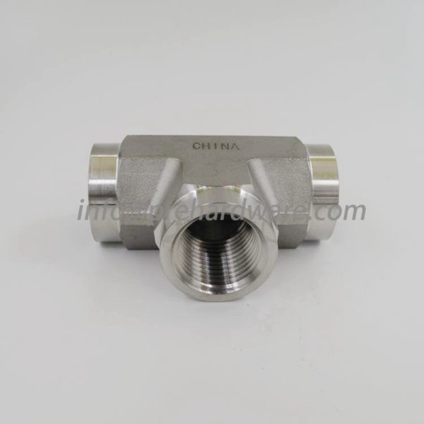 Stainless Steel forged 1/2"NPT Female Tee - Image 3