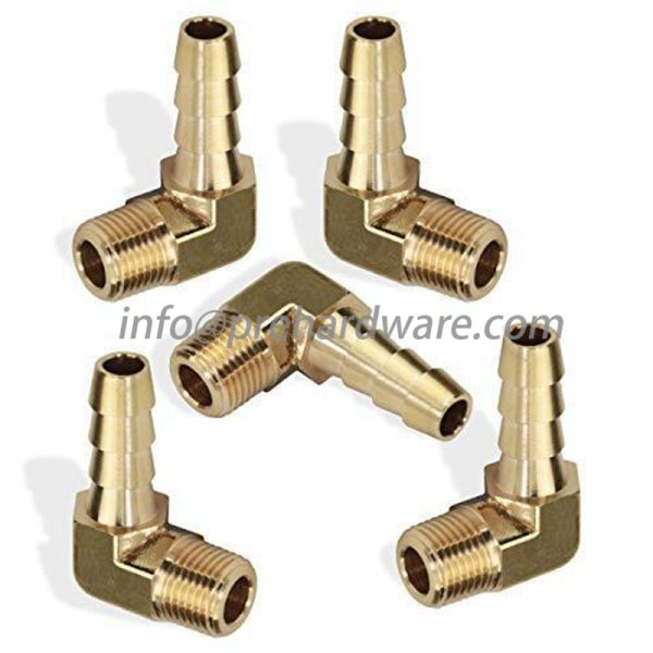 1/4" Male NPT x 5/16" OD Brass Hose Barb Elbow,Hose Barb 90° Elbow to Male Pipe - Image 4
