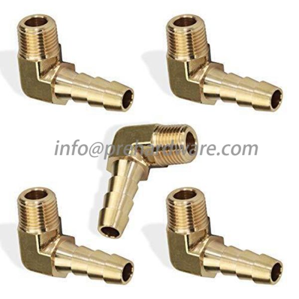 1/4" Male NPT x 5/16" OD Brass Hose Barb Elbow,Hose Barb 90° Elbow to Male Pipe - Image 2