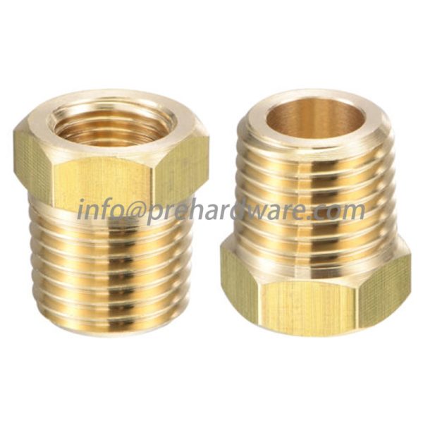 Brass Reducing Bushing, 1/4 MNPT x 3/8 FNPT - Image 3