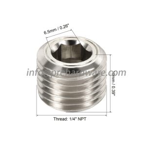 DIN908 NPT Hollow Hex Plug Supplier in China,nickel plated brass pipe plug