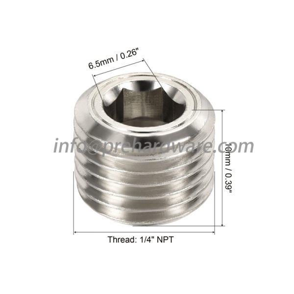DIN908 NPT Hollow Hex Plug Supplier in China,nickel plated brass pipe plug