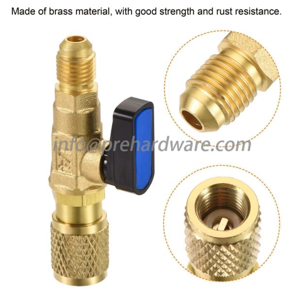 HVAC A/C Straight Shut-Off Ball Valve Adapter For R134A R22 R12 R410A 1/4" - Image 5