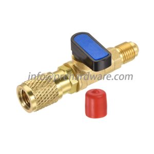 HVAC A/C Straight Shut-Off Ball Valve Adapter For R134A R22 R12 R410A 1/4"