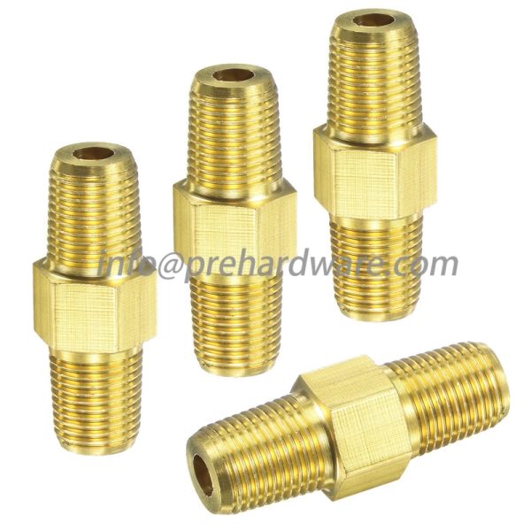 1/4" NPT Brass Hex Nipple 1/4" Male NPT X 1/4" Male NPT - Image 5