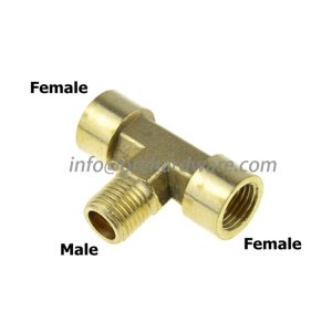Brass Pipe Fitting 3 way Male Female Thread Tube Adapter