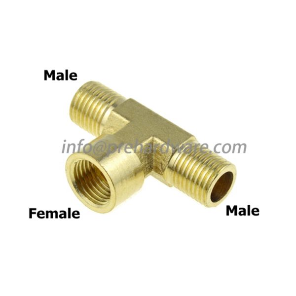 Brass Pipe Fitting 3 way Male Female Thread Tube Adapter - Image 2