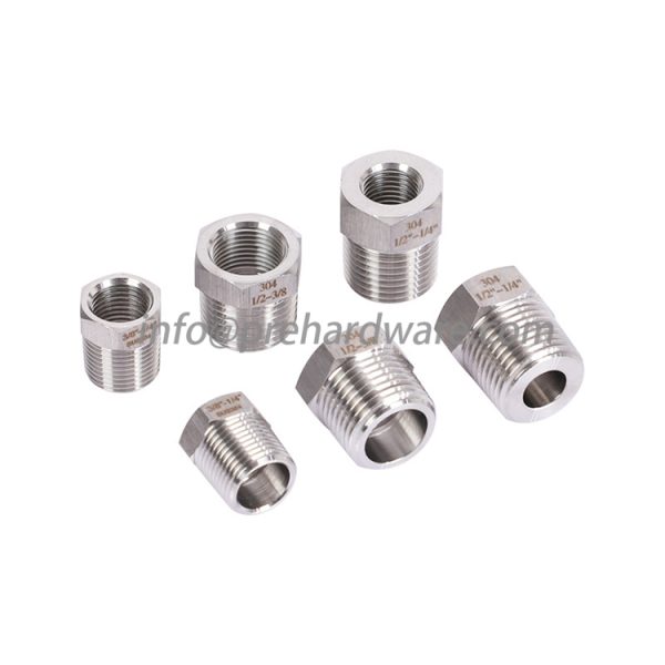 SS304 Stainless Steel Forged Pipe Bushing 3/4" NPT Male X 1/2" Female - Image 3