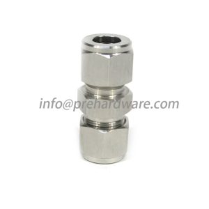 Stainless steel compression straight union tube fittings