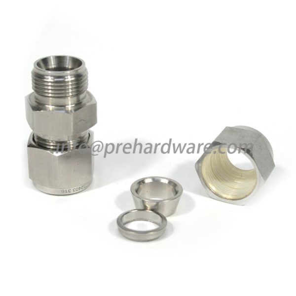 Stainless steel compression straight union tube fittings - Image 2