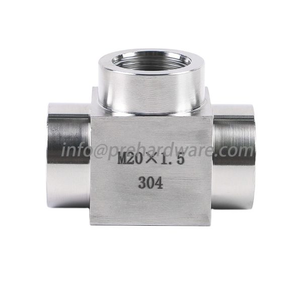 Stainless steel machined Female tee pipe fittings