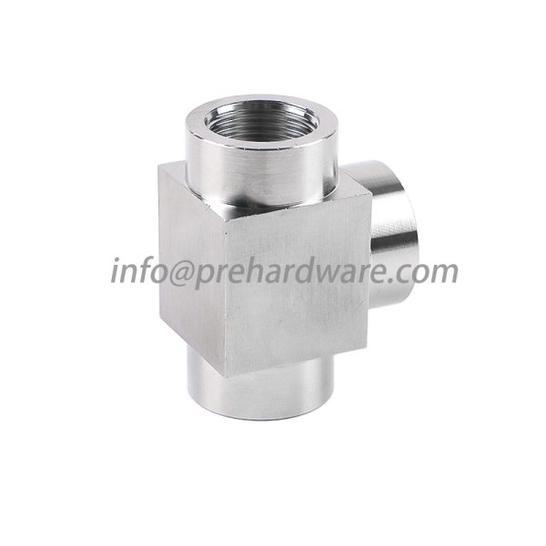 Stainless steel machined Female tee pipe fittings - Image 3