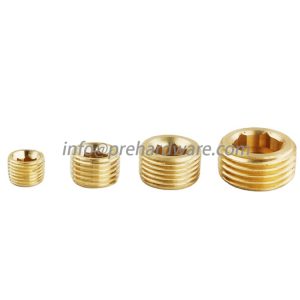 Brass Hollow Hex Head Plug 1/4 MNPT countersunk hex male pipe plug