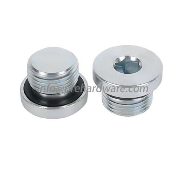 Brass Internal Hex Male BSPP Thread Blanking Plug With O-ring - Image 2