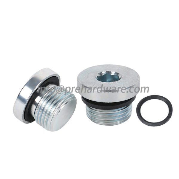 Brass Internal Hex Male BSPP Thread Blanking Plug With O-ring - Image 3