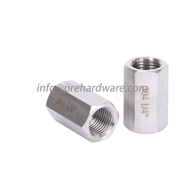 Stainless steel 1/4" NPT FEMALE HEX COUPLING - Image 3