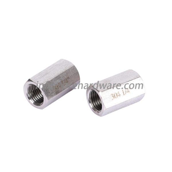 Stainless steel 1/4" NPT FEMALE HEX COUPLING - Image 2