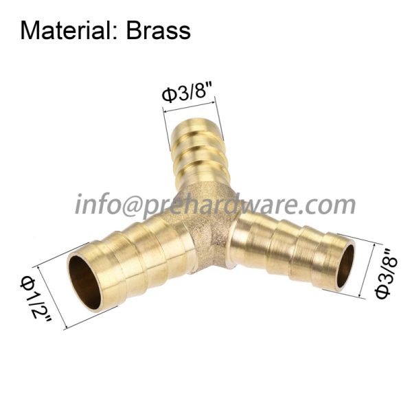 brass y shape 3 ways hose barb connectors hose barb fitting - Image 3