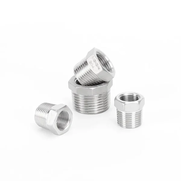 Reducer Bushing Male x Female 1/8" 1/4" 1/2" 3/4" 1" 1-1/4" 1-1/2" BSP Threaded Stainless Steel SS 304 Reducer Pipe Fitting - Image 2