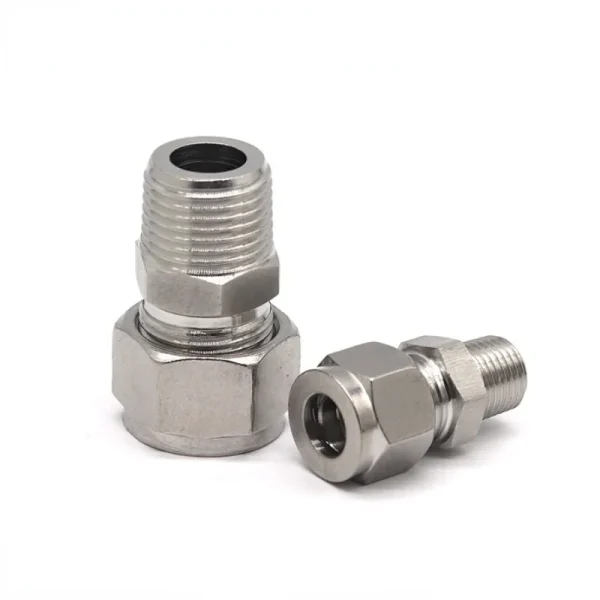 SS 304 Stainless Steel Double Ferrule Compression Connector 6mm 8mm 10mm 12mm Tube to 1/8" 1/4" 3/8" 1/2" Male NPT Pipe Fitting - Image 3