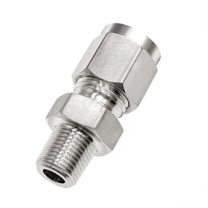 SS 304 Stainless Steel Double Ferrule Compression Connector 6mm 8mm 10mm 12mm Tube to 1/8" 1/4" 3/8" 1/2" Male NPT Pipe Fitting