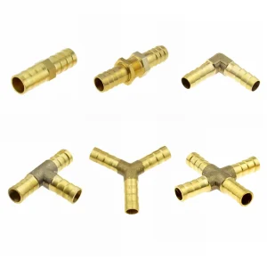 Tee hose barb Y hose barb, 4 Way Brass Hose Connector Splicer Barb Pipe Fitting ，Tail Pneumatic Air Water Hose Coupler Adapter