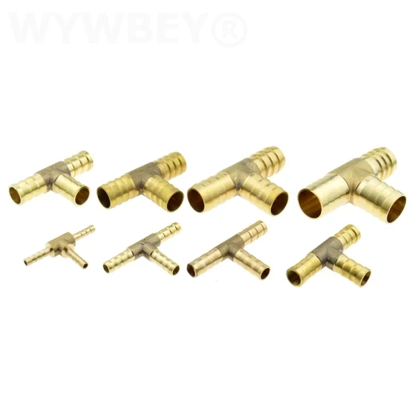 Tee hose barb Y hose barb, 4 Way Brass Hose Connector Splicer Barb Pipe Fitting ，Tail Pneumatic Air Water Hose Coupler Adapter - Image 5