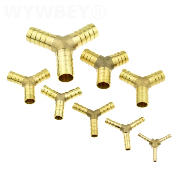 Tee hose barb Y hose barb, 4 Way Brass Hose Connector Splicer Barb Pipe Fitting ，Tail Pneumatic Air Water Hose Coupler Adapter - Image 6