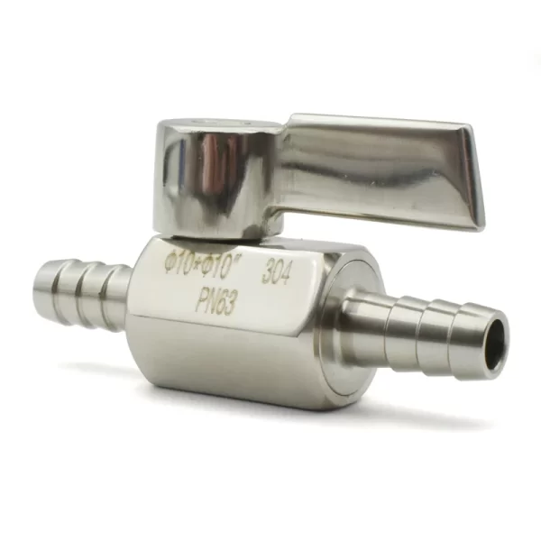 Hose Barb Mini Ball Valve Sanitary Grade 304 Stainless Steel Hose Hose Skin Joint Micro-valve