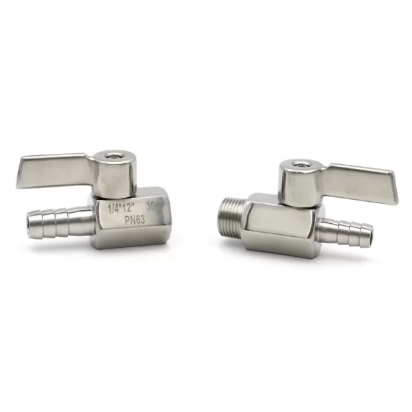 Mini Ball Valve 304 Stainless Steel Sanitary 8/10/12mm Hose Barb ,Male Female Threaded 2 Way Ball Valve - Image 3