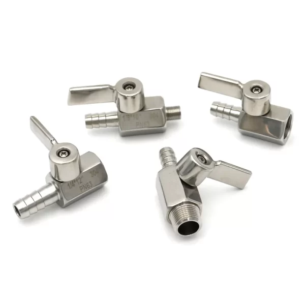 Mini Ball Valve 304 Stainless Steel Sanitary 8/10/12mm Hose Barb ,Male Female Threaded 2 Way Ball Valve - Image 4