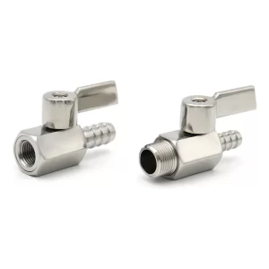 Mini Ball Valve 304 Stainless Steel Sanitary 8/10/12mm Hose Barb ,Male Female Threaded 2 Way Ball Valve