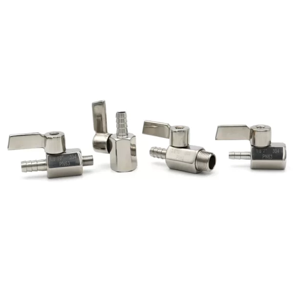 Mini Ball Valve 304 Stainless Steel Sanitary 8/10/12mm Hose Barb ,Male Female Threaded 2 Way Ball Valve - Image 5