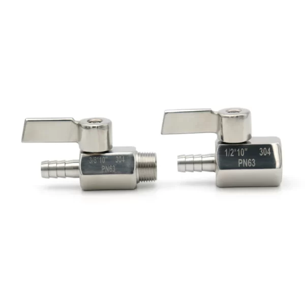 Mini Ball Valve 304 Stainless Steel Sanitary 8/10/12mm Hose Barb ,Male Female Threaded 2 Way Ball Valve - Image 6