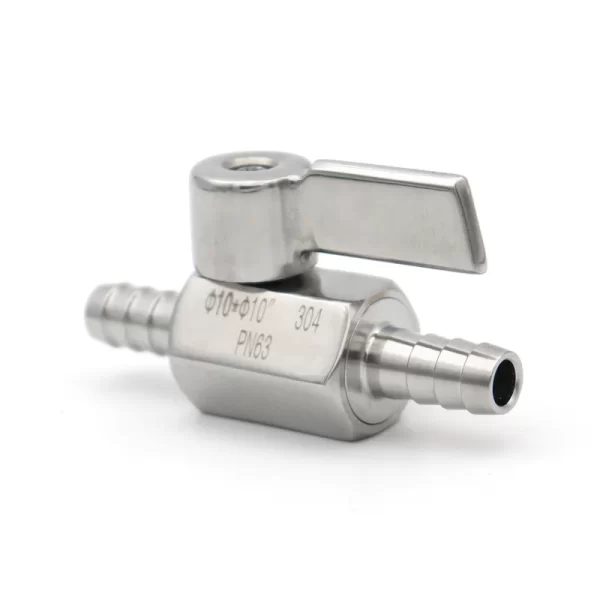 Sanitary Stainless Steel 304 Mini Ball Valve 7mm 8mm 10mm 12mm Hose Barb - Image 2