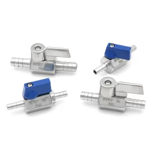 Sanitary Stainless Steel 304 Mini Ball Valve 7mm 8mm 10mm 12mm Hose Barb